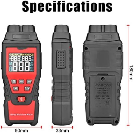 ASUVUD Wood hidrato e medidor de umidade digital dois pinos Tester de papel de parede de parede de concreto de madeira