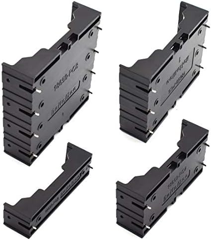 SDTC Tech 8-Pack 18650 Porta de bateria com cabos de arame 1/2/3/4 x 3,7V Circuito Circuito de bateria de plástico preto Kit