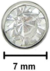 Pacote manual de 50 cristais a pregos de pedra em cenário de metal de tons prateados - 7 mm de diâmetro