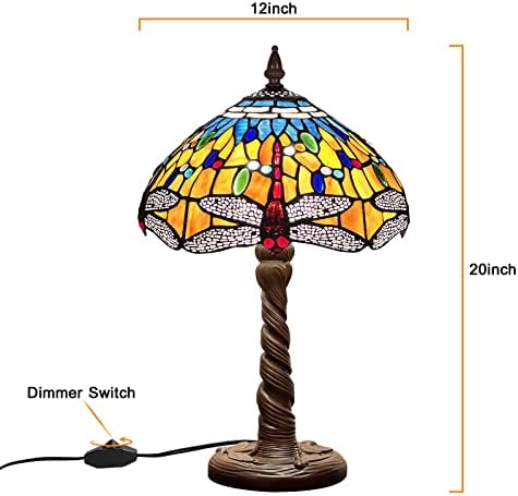 Lâmpada de mesa de Capulina Tiffany, toranja de toranja laranja de estilo de leitura de estilo de leitura de 20 altura 12 de largura