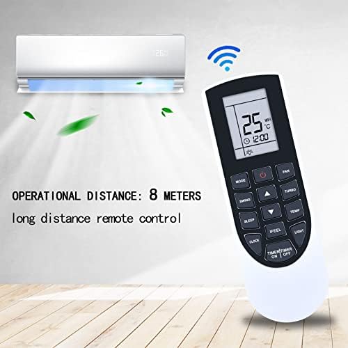 YAN1F1 Replacement Remote Control Compatible for Gree Air Conditioner YAN1F6F YAN1F1F VIR09HP115V1AH VIR12HP115V1A