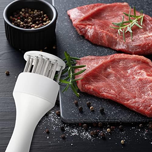 Ferramenta de amostador de carne Sihuuu, 21 pinos de aço inoxidável Automizador de carne de aço, gadgets de cozinha para churrasco cozinhando com tender marinada peixe, carne de porco, bife de carne, aves, carne