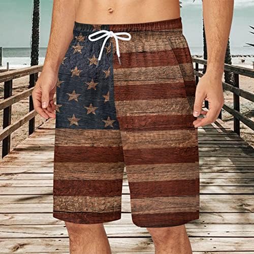 BMISEGM SUMPLEM MENS CUSTO CASUAL Mens Summer Independence Day Plus Size Pants Pocket String Mens Swimming Board