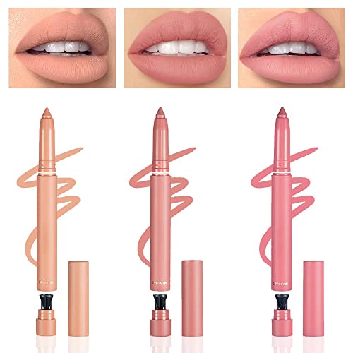 Bingbrush 3 Cores Crayon Matte Longwear Lipstick Pack Conjunto, hidrato lipliner liso com giz de lábio Lip Ultimate