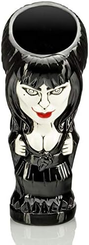 Geeki Tikis Elvira Senhora da caneca escura | Copo de cerâmica do estilo Tiki colecionável Elvira | Detém 20 onças