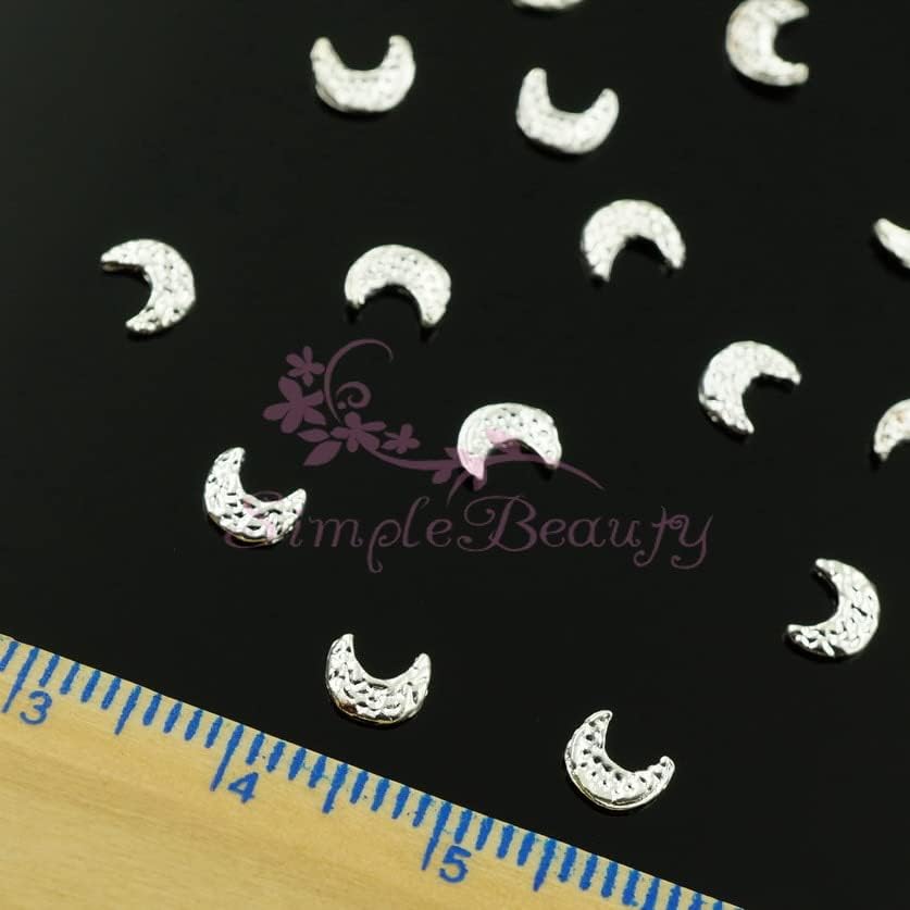 100pcs/lote 4x6mm Crescent Moon Shapey estilo japonês pequeno metal liga de metal categam coco nail art 3d Diy Design Styling