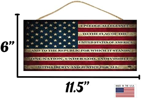 Promessa de lealdade decoração de casa pendurada decoração de placas patriótica American Flag