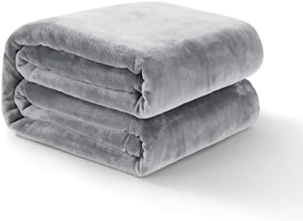 Ruikasi Fleece Blain joga cinza - manto de arremesso queen -size fofo para cama, cobertores de sofá quentes grandes macios, 90x90 polegadas