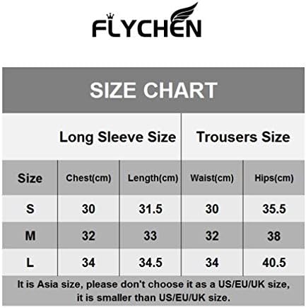 FLYCHEN Women Workous Conjunta 2 peças roupas de manga longa