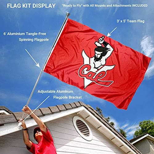 Flags e Banners College Co. California Vulcans Flag and Pollet Monte Mount Bundle