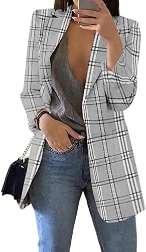 JXQCWY WOMENS PLUS TAMANHO BLAZER JACETAS DE BLAZER ABERTA FRONTE FRONT LONGO LONGA CASSO DE MANAGEM CASSAL CARDIGAN OUTRO