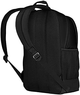 Wenger 610202 Quadma 16 Backpack, compartimento de laptop acolchoado com bolsos laterais de malha em preto, preto