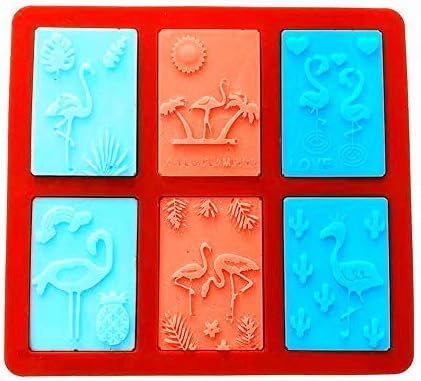 Flamingos de molde de silicone da Yafowp, molde de sabão de silicone artesanal de tema havaiano, plantas de sabão de sol, plantas artesanais de molde de molde diy feitos de sabão - fabricação de sabão por yataosun