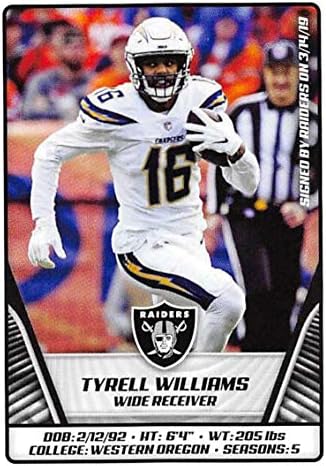2019 Panini NFL adesivo #280 Tyrell Williams Oakland Raiders