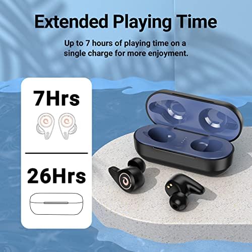 Feans Q8 fones de ouvido sem fio v5.2 fones de ouvido Bluetooth com Qualcomm qcc3040 cvc8.0 4 microfones chamados de ruído cancelando fones de ouvido de graves para iPhone Android, para jogos de cancelamento de música à prova de suor