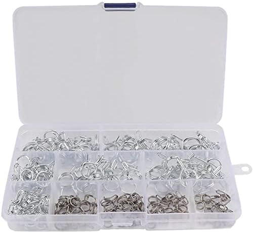 Braçadeira de mangueira de mola, 150pcs de aço carbono aço de aço tubo de água tubo de ar clipes kit de sortimento para a conexão de mangueira tamanho de fixação de 5 mm, 6 mm, 7 mm, 8 mm, 9 mm, 10 mm, 11 mm, 12mm, 13 mm, 14mm de prata de 14 mm