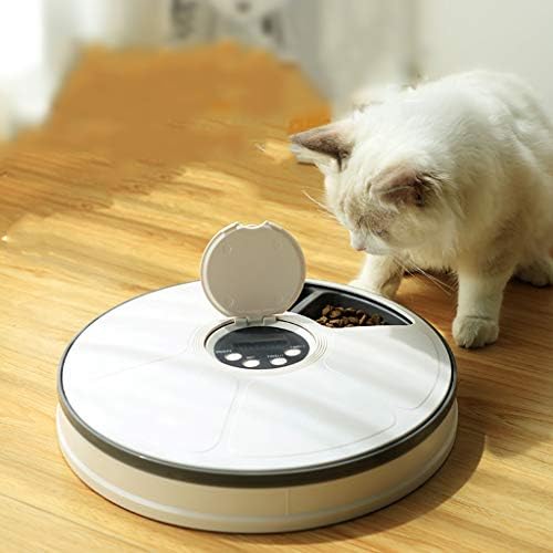 Conveniência Automático Pet Cat Dog Donut Forma de 6 maca alimentador de gatos-alimentador de animais de estimação automática