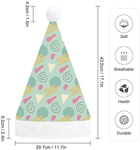 Chapéu de Papai Noel de Natal, chapéu de férias geométrico de Natal para adultos, Hats de Natal de Comfort Unisex