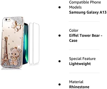 Luziun Glitter Design Caixa de telefone compatível com Samsung Galaxy A13 5G - 3D Luxury Girls Women Women Shiny Bling artesanal
