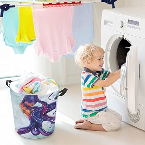 Cesto de lavanderia de foduoduo cesto de lavanderia de polvo com alças cesto dobrável Saco de armazenamento de roupas sujas para