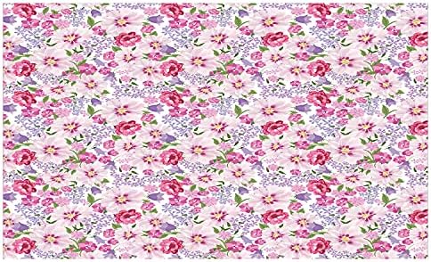 ABSONNE Aquarela de dentes cerâmica de cerâmica, campo florescente em um tema gracioso de primavera de cravo fresco peony, bancada versátil decorativa para banheiro, 4,5 x 2,7, lavanda verde rosa