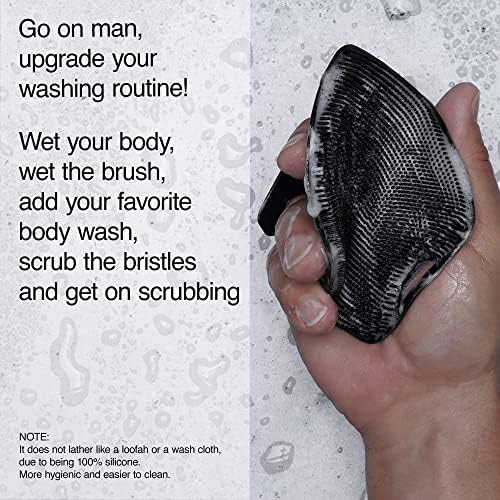 The Man Body Scruber & Hook Conjunto - Silicone Body Screwber for Men - Screwer para homens Corpo - Higiênico e fácil de limpar