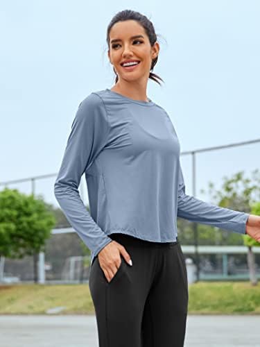 Antraco Shirt Hanga Longa Camisas para Mulheres Lonas Mesh Fit Aberta Back Yoga Tops
