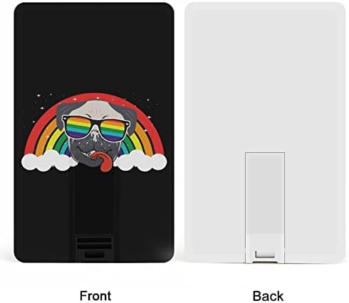 Cartão de crédito Rainbow, lgbt lgbt de pug fofo lgbt