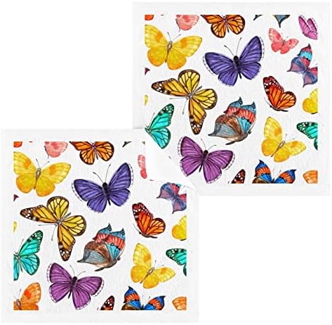 Kigai Colorfly Butterfly algodão pacote 6 pacote, toalhas altamente absorventes e macias da ponta dos dedos