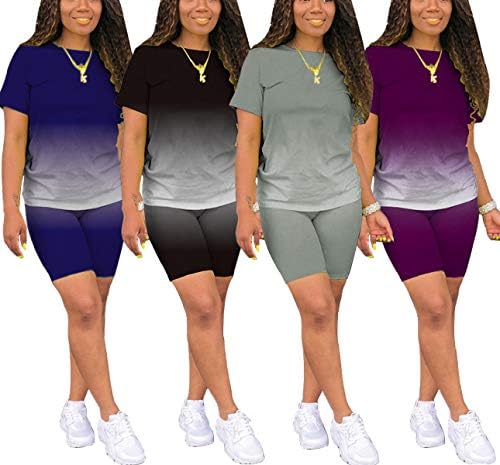Roupas de duas peças para mulheres casuais camisetas sólidas, colorido de corredor e ternos de ioga esportivos