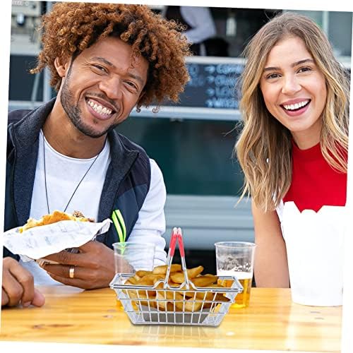 Cabilock 2pcs Snack Basket Chip Contêiner Bandeja quadrada Bandeja de lavar louça Mini Compras de carrinho Mini Compras de cesta de cesto de malha cesto cesta