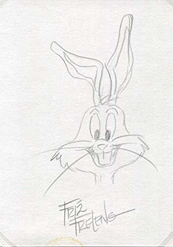 Fritz Freleng Cartoon Autograph, esboço original de manutenção assinado