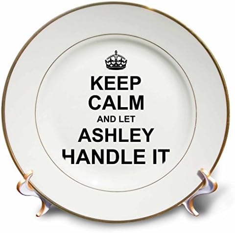 3drose mantenha a calma e deixe Ashley lidar com a placa de nome pessoal e divertida, 8 , branca