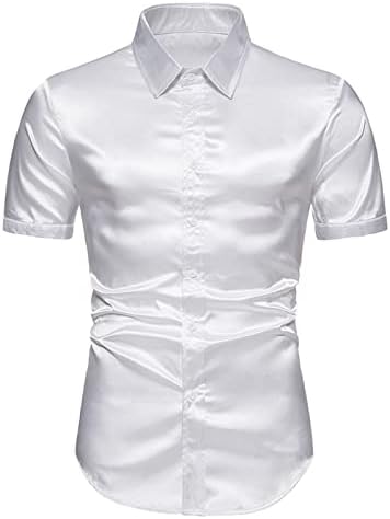 2023 Novos camisas de mangas curtas de verão de verão Eurocode o comércio exterior da moda casual camisa brilhante masculina