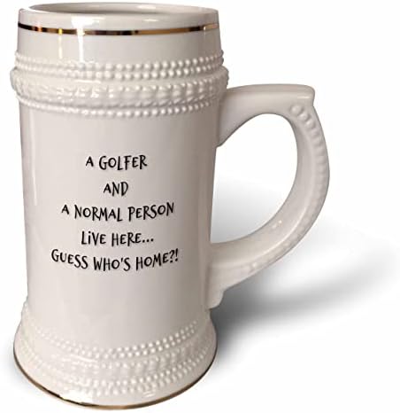 TEXTO DE 3DROSE dizendo - um jogador de golfe e uma pessoa normal moram aqui - 22oz de caneca