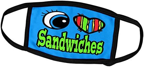 Coração de olho brilhante 3drose eu amo sanduíches - capas de rosto