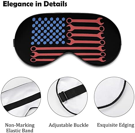 Wrench American Flag Máscara Ocular do olho Sleep Beldfold com blocos de cinta ajustável Blinder leve para viagem para dormir