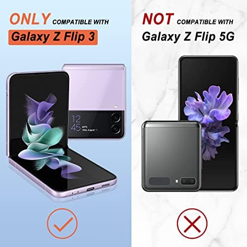 Caixa Merro Galaxy Z Flip 3, capa Samsung Z Flip 3, Tampa anti-arranhão que absorve o choque suave e fino e capa de telefone protetora