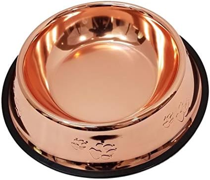 Melzon PetSencials Bowl de comida não esquisita para o seu animal de estimação, aço inoxidável premium - Bronze