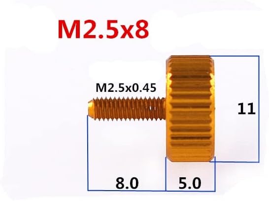 4pcs M2.5x8mm Ultra-Light Aviation 7075 Alumínio de alumínio Torcer parafusos de cabeça de cabeça enrolada) parafusos planos)