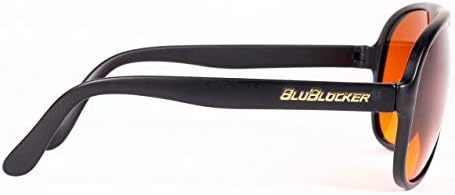 Blublocker, óculos de sol originais pretos de aviador com lente resistente a arranhões | Bloqueia da luz azul e os raios