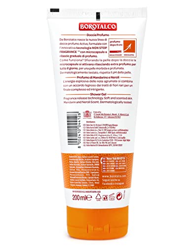 Gel de chuveiro ativo Borotalco mandarim e Neroli 200ml 6,76fl.oz