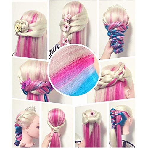 Cabeça colorida de manequim colorido de estrela de beleza com cabelo sintéico de cabelo profissional cabeleireiro de cabeleireiro