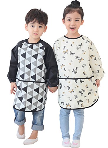 Plie Waterspert Kids Art Smocks 37 cores, impressão de borboleta