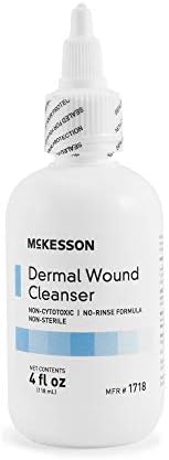 McKesson Dermal Wound Cleanser, fórmula não estéril, não citotóxica, sem enxágue, 8 fl oz, 12 contagem