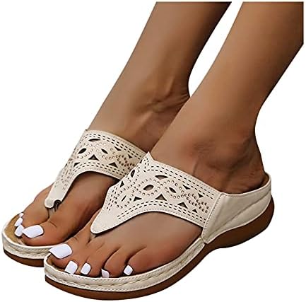 Guangyuan Wedge Thong Sandals Sapatos Romanos com Arco Apoio Aberto de Toe Plantar Fasciitis Cunha Sandal Beach Travel Flip Flop