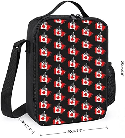 Map de bandeira canadense Bag da lancheira reutilizável Mantenha o kit de refeição térmica quente e fria para a escola de viagens