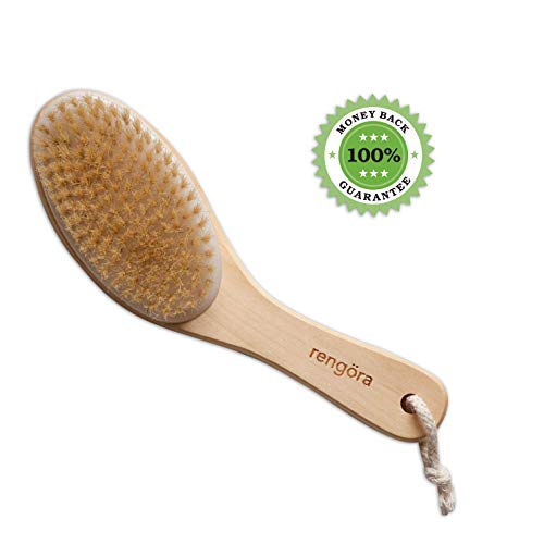 Escova de escova seca escova do corpo - escova de esfoliação seca para celulite, escova de corpo seco natural lavador