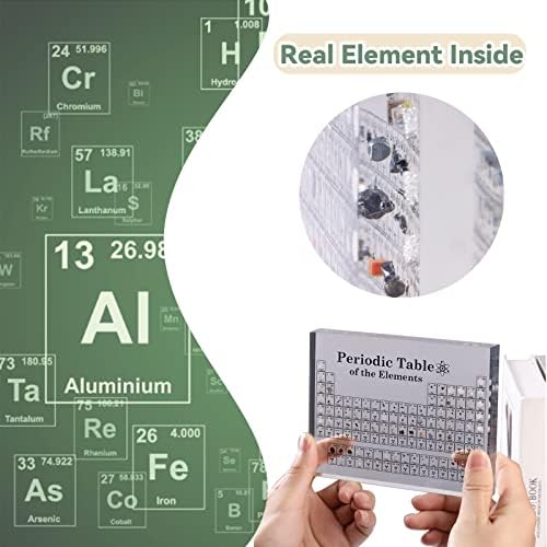 Homostarry Tabela periódica de elementos reais Elementos químicos acrílicos exibem gráfico com amostras reais para os alunos de