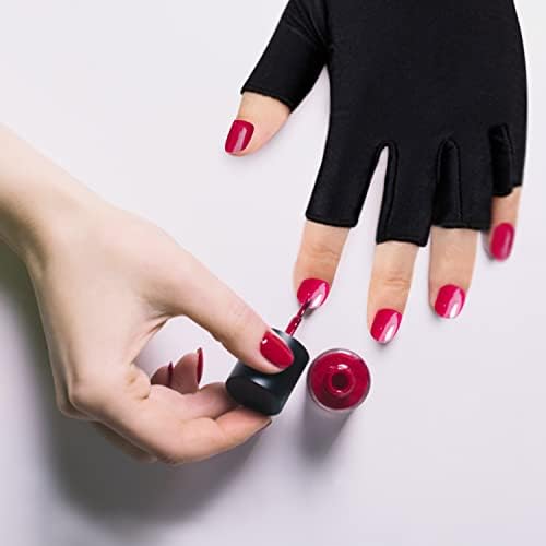 Luvas de proteção UV Kimober, gelo preto de seda anti -UV Manicures sem dedos luvas para lâmpada de unhas em gel, protegendo as mãos das unhas UV Light